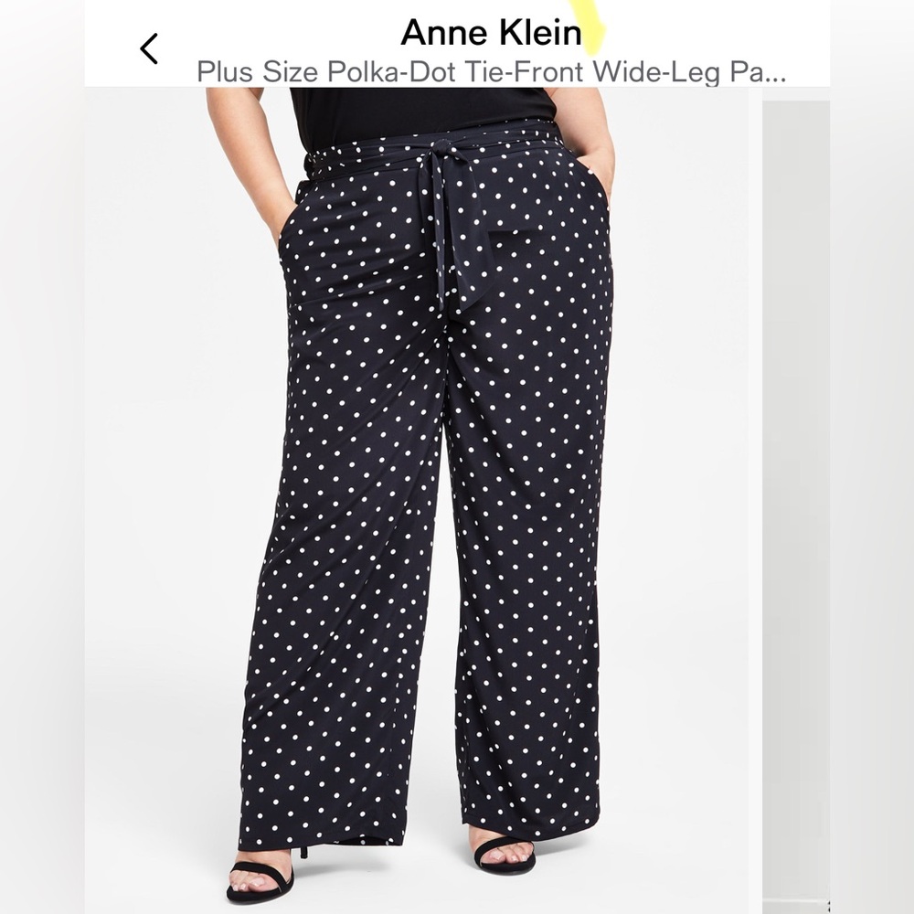 Never worn Anne Klein Black polka dot trousers
